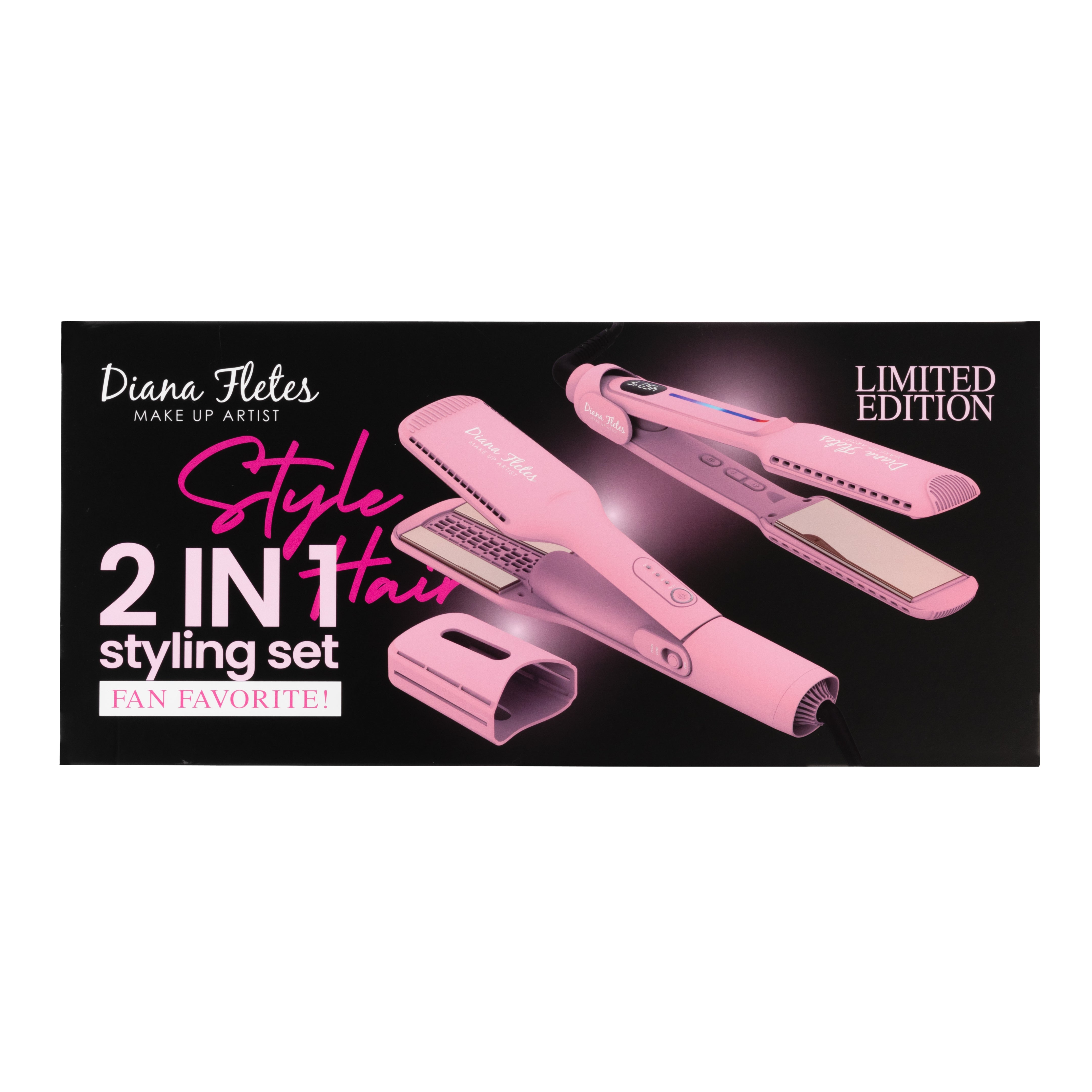 Set Plancha Profesional Infrarroja + Plancha 2 En 1 Diana Fletes Para Cabello Mojado TITANIUM GALVANIZADO