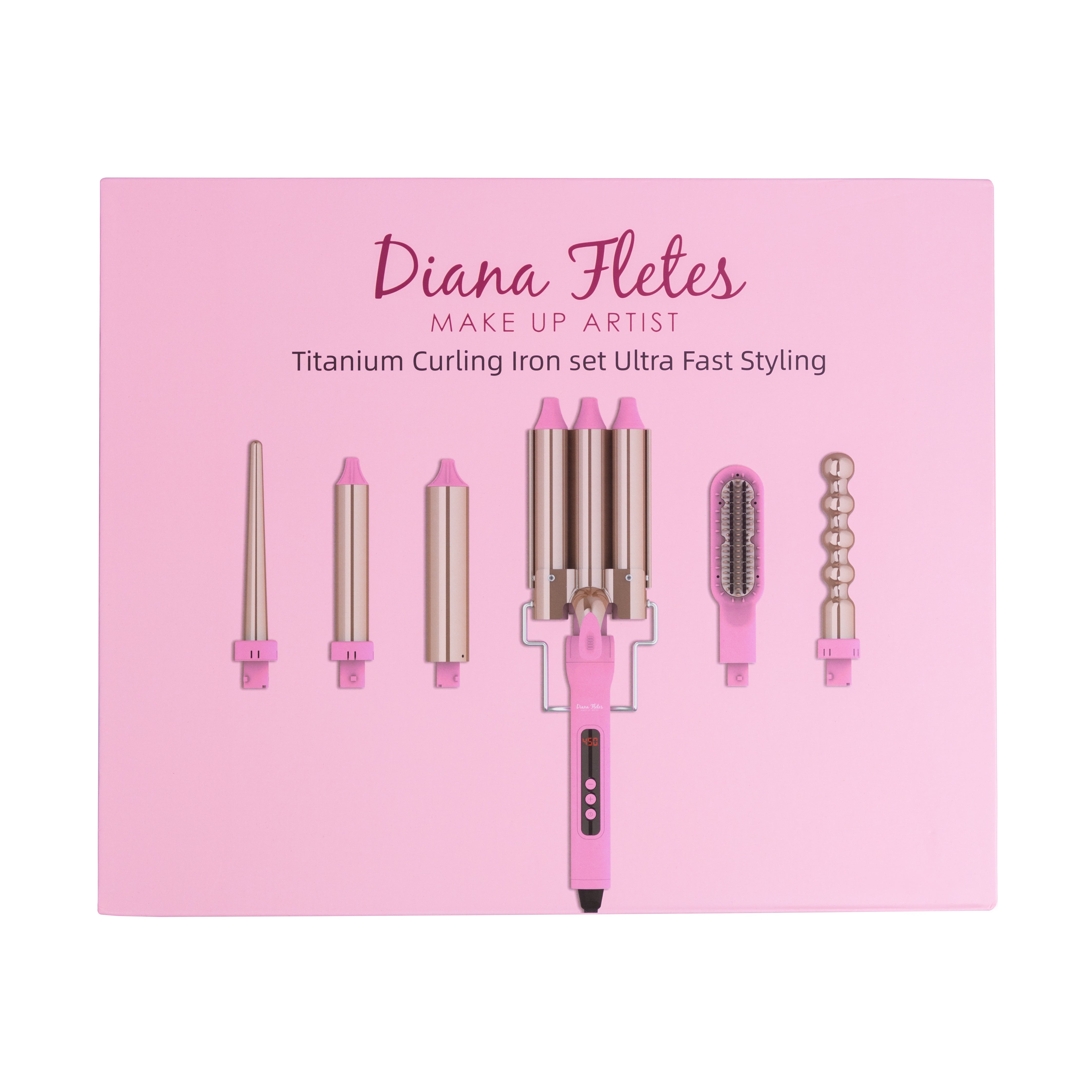 Ferro 6 en 1 Diana Fletes light pink Titanium Galvanizado