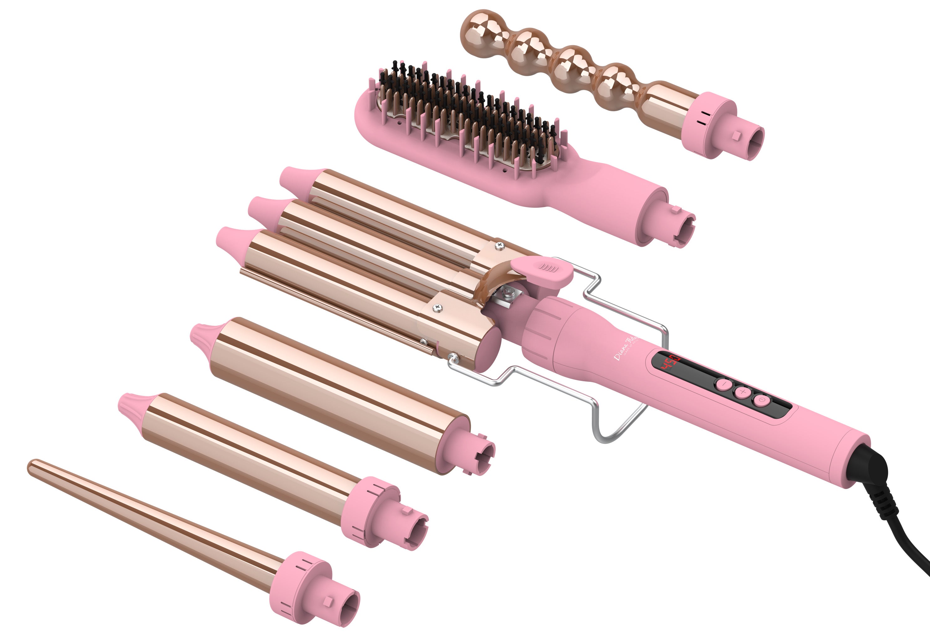Ferro 6 en 1 Diana Fletes light pink Titanium Galvanizado