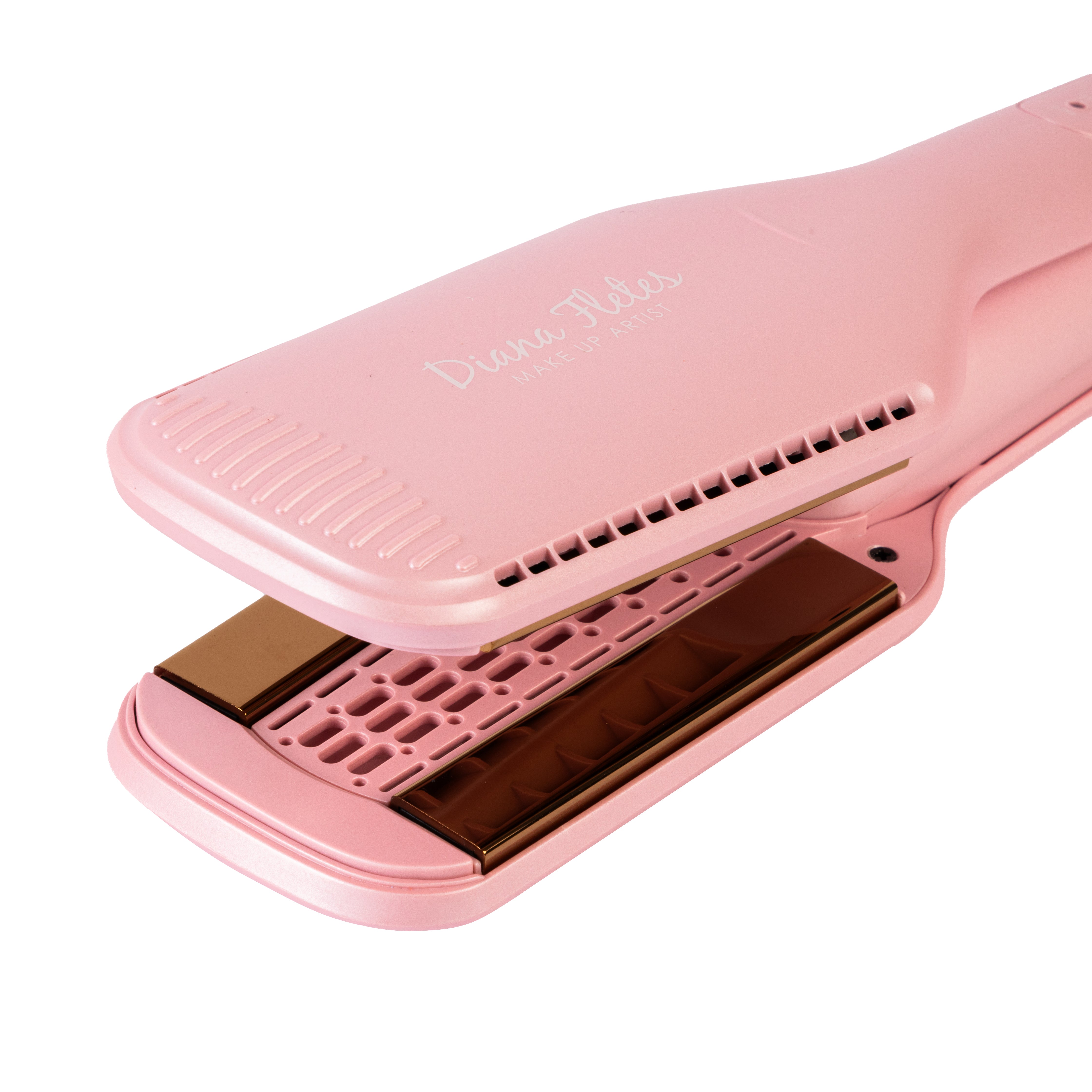Set Plancha Profesional Infrarroja + Plancha 2 En 1 Diana Fletes Para Cabello Mojado TITANIUM GALVANIZADO