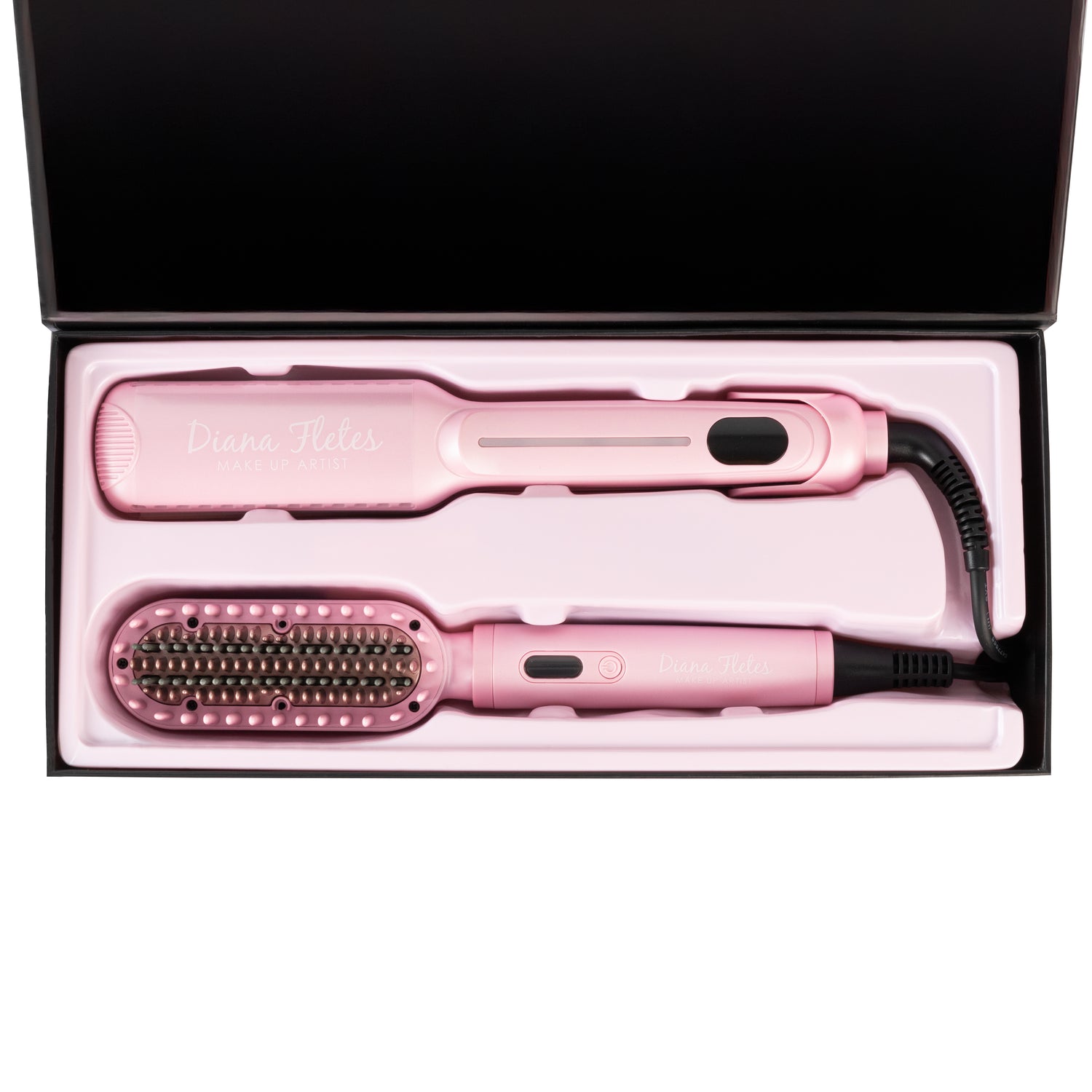 Set Plancha Profesional Infrarroja + Cepillo Alaciador Light Pink