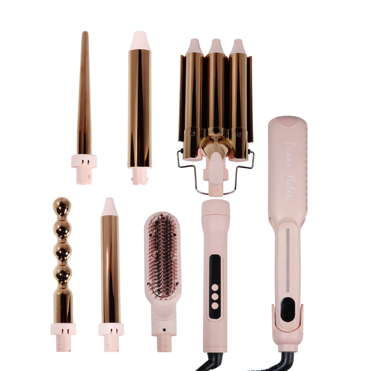 Set Plancha Profesional Infrarroja + Ferro 6 en 1 Light Pink